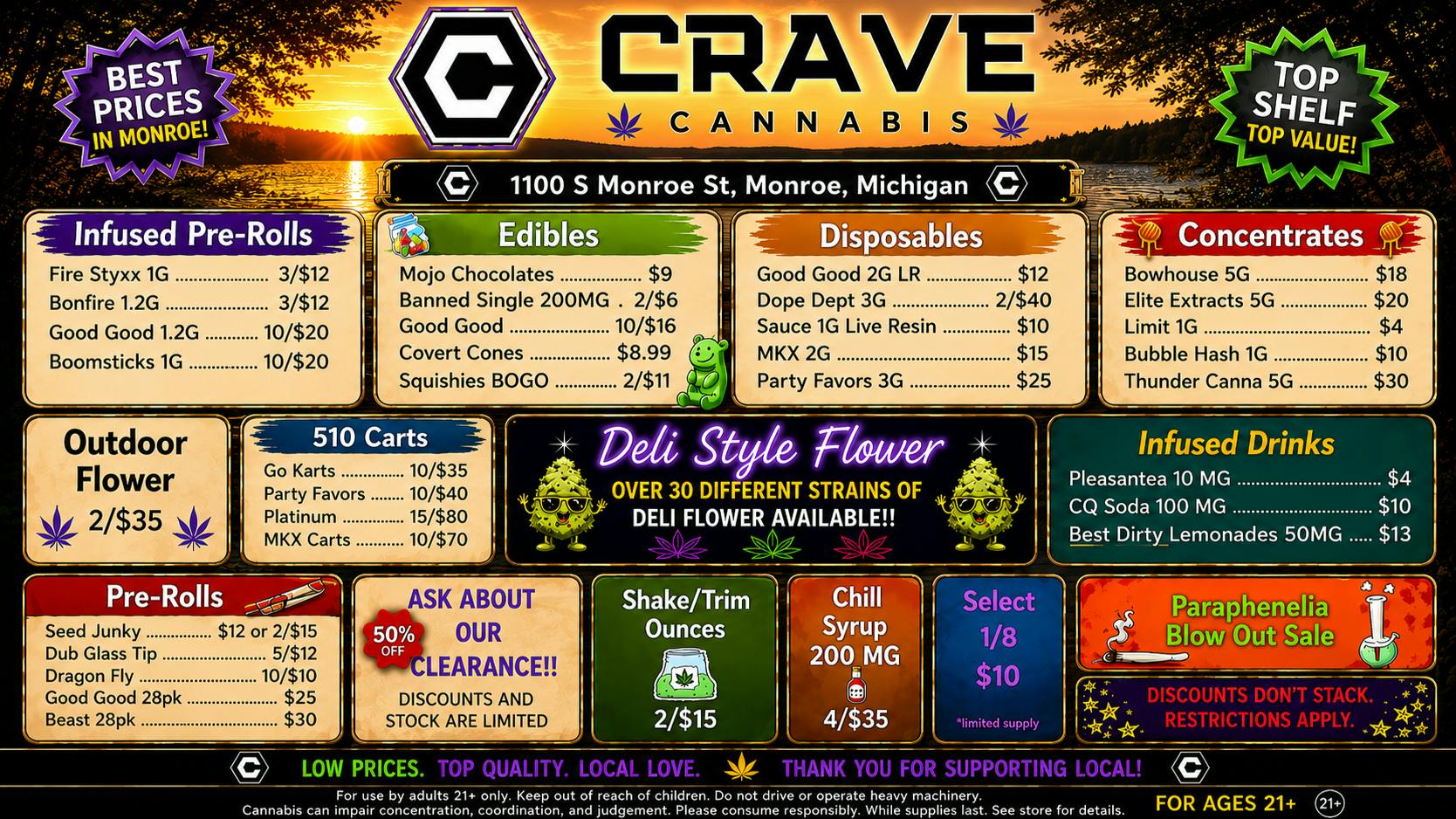 Crave Cannabis Rosin 2g/$25, 30% off Rosin, Wax 5g/$15, 5$Grams