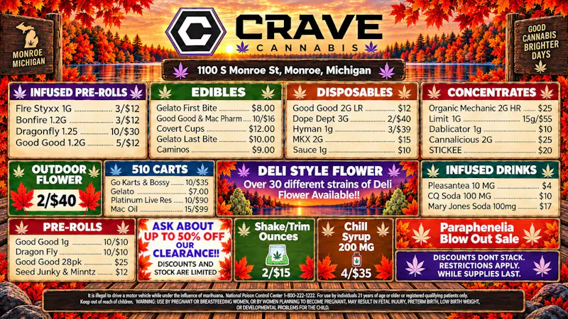 Crave Cannabis BUY 3 BONFIRES GET 1 FREE!