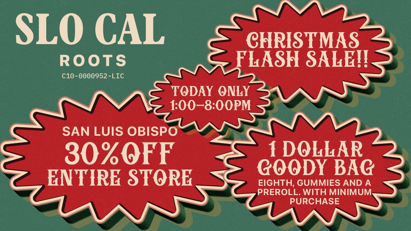 SLOCAL Roots FLASH SALE: MERRY CHRISTMAS - 30% OFF ENTIRE STORE