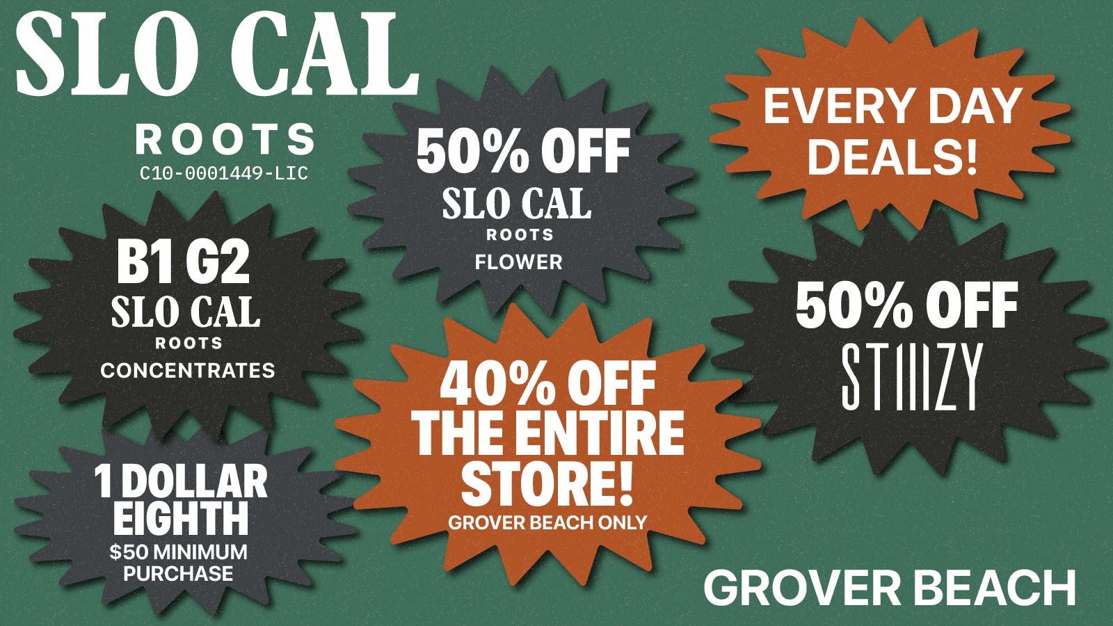 SLOCAL Roots - Grover Beach 40-75% OFF EVERYTHING, $1 eights + MORE!!!