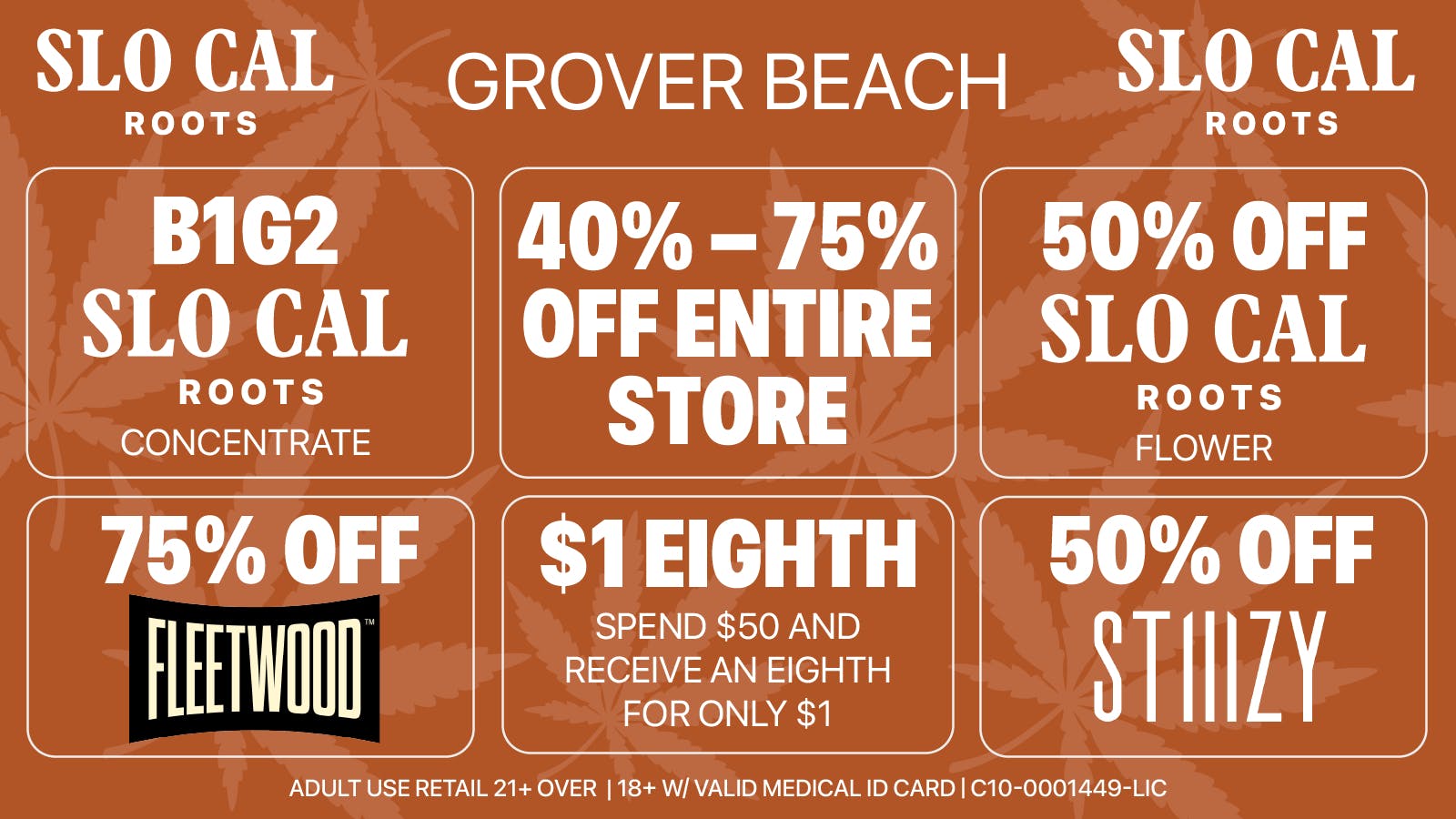SLOCAL Roots - Grover Beach 🌿 40-75% OFF Entire Store + $1 Eighths