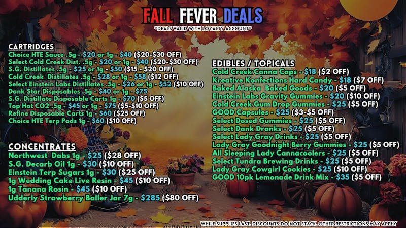 Scorpion Grass - South Anchorage FALL FEVER DEALS - CARTS, DABS, EDIBLES!