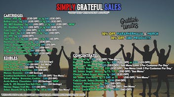 Scorpion Grass SIMPLY GRATEFUL SALES - CARTS, DABS, EDIBLES!