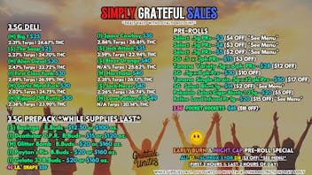 Scorpion Grass SIMPLY GRATEFUL SALES - CARTS, DABS, EDIBLES!