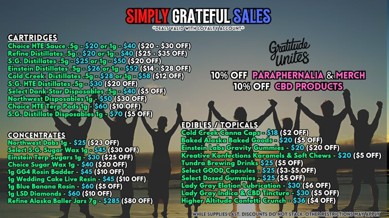 Scorpion Grass - South Anchorage SIMPLY GRATEFUL SALES - CARTS, DABS, EDIBLES!