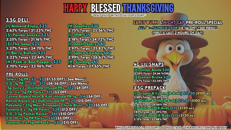 Scorpion Grass - South Anchorage SIMPLY GRATEFUL SALES - FLOWER & PRE-ROLLS!