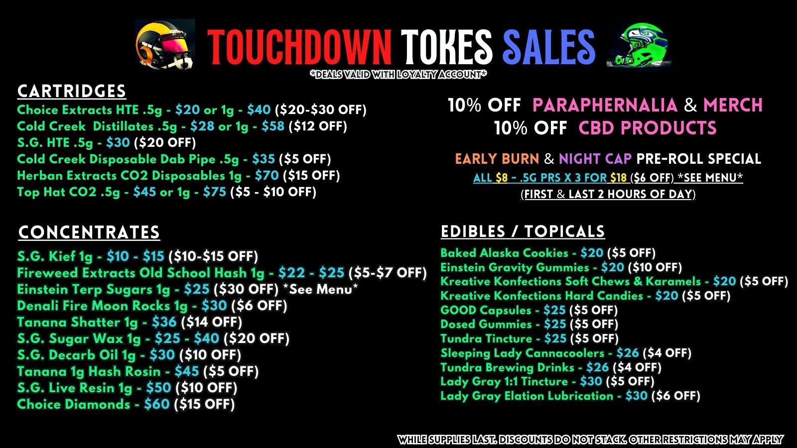 Scorpion Grass - South Anchorage TOUCHDOWN TOKES SALES- FLOWER & PRE-ROLLS!