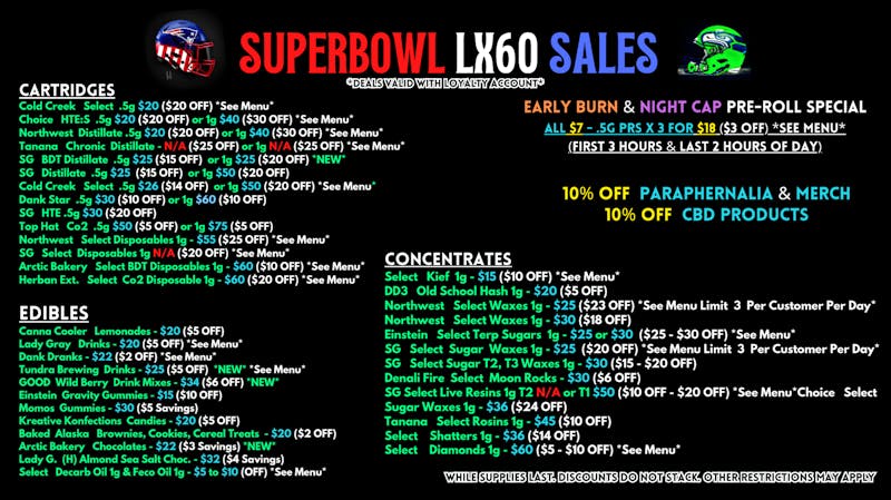 Scorpion Grass Superbowl LX60 SALES- CARTS, DABS, EDIBLES!