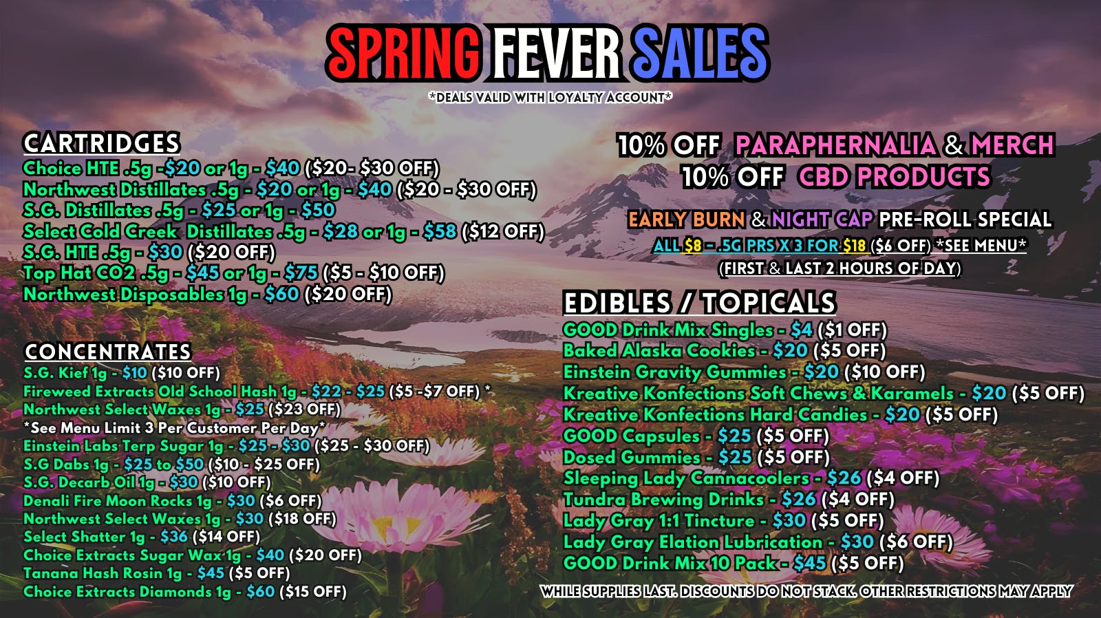 Scorpion Grass - South Anchorage SPRING FEVER SALES - CARTS, DABS, EDIBLES!