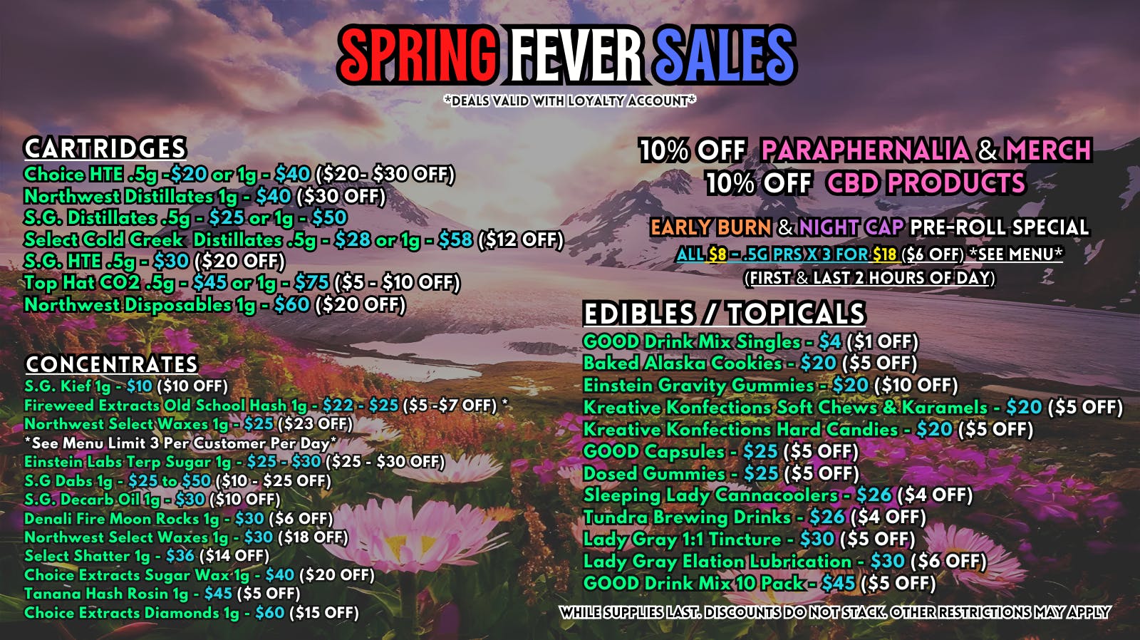 Scorpion Grass - South Anchorage SPRING FEVER SALES - CARTS, DABS, EDIBLES!