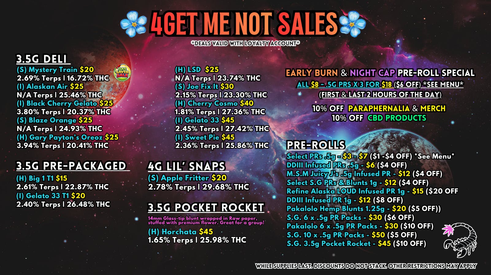 Scorpion Grass - South Anchorage 4GET ME NOT SALES - FLOWER & PRE-ROLLS!