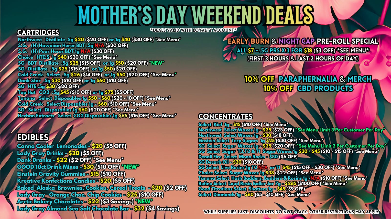 Scorpion Grass MOTHERS DAY WEEKEND DEALS