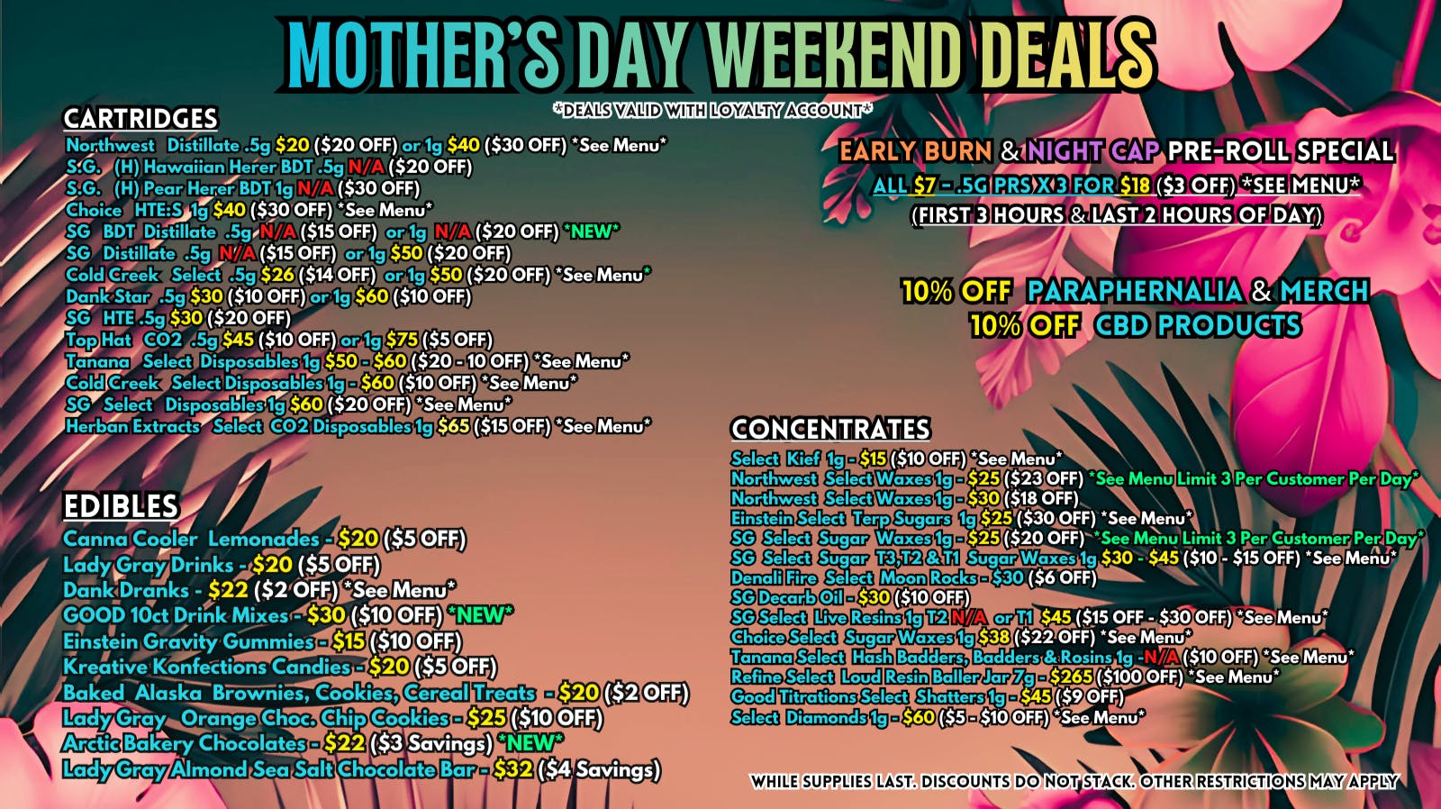 Scorpion Grass MOTHERS DAY WEEKEND DEALS