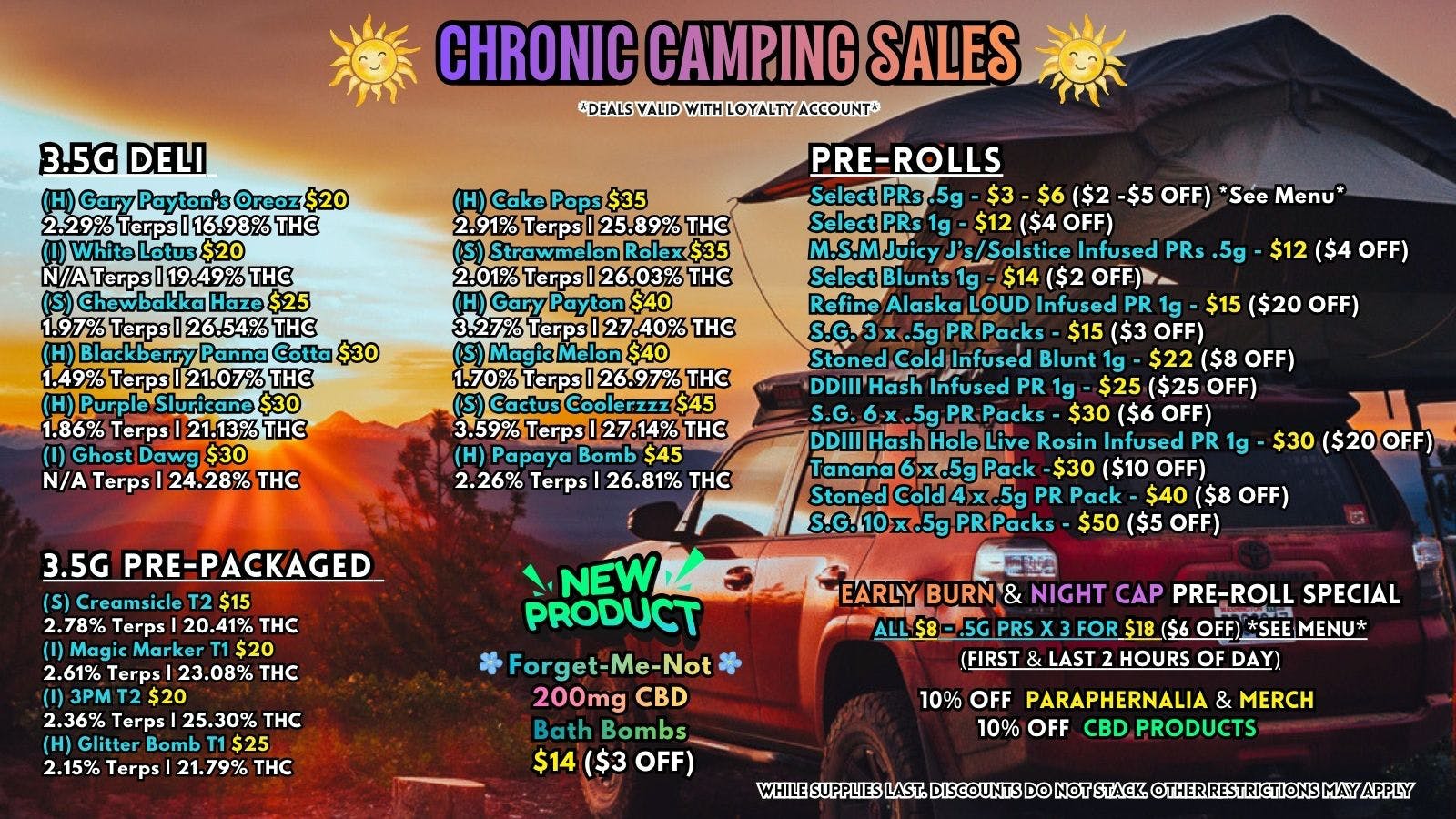 Scorpion Grass - South Anchorage CHRONIC CAMPING SALES! FLOWER & PREROLLS!
