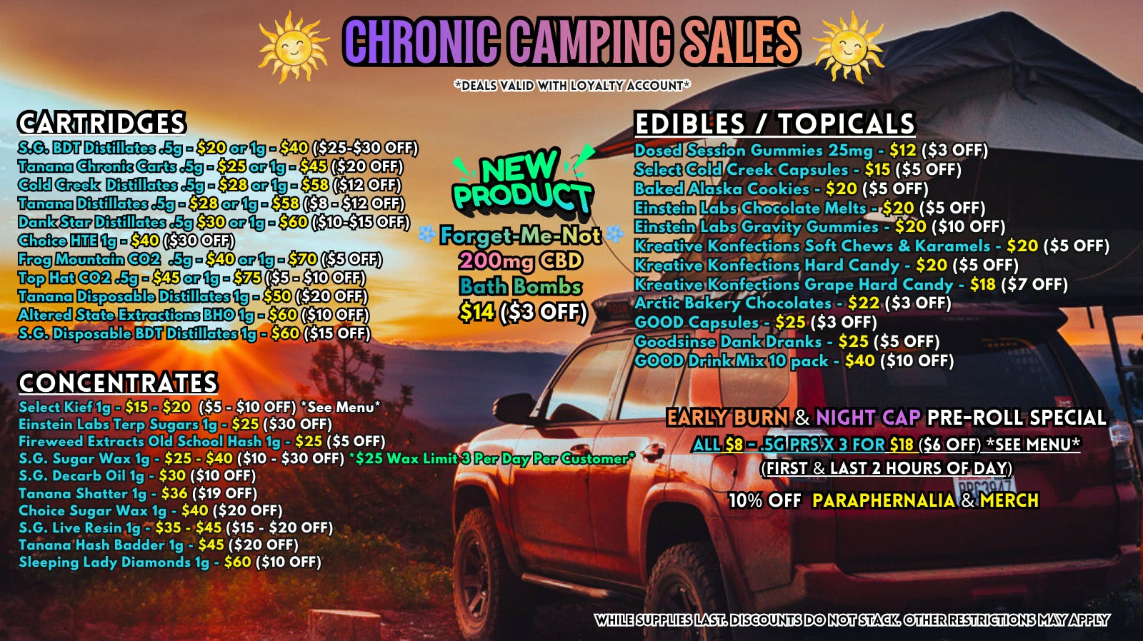 Scorpion Grass - South Anchorage CHRONIC CAMPING SALES! CARTS, DABS, & EDIBLES!