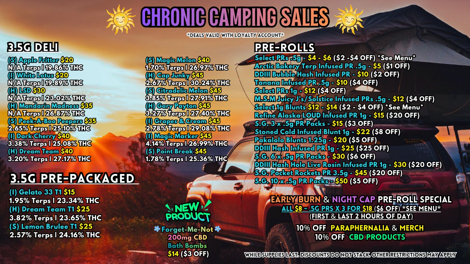 Scorpion Grass - South Anchorage CHRONIC CAMPING SALES! FLOWER & PREROLLS!