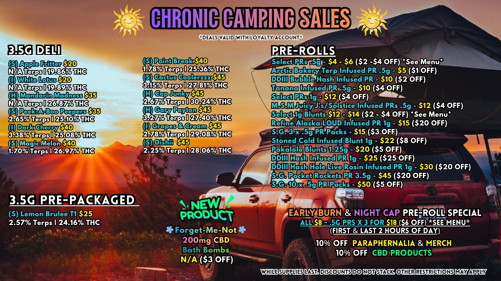 Scorpion Grass - South Anchorage CHRONIC CAMPING SALES! FLOWER & PREROLLS!
