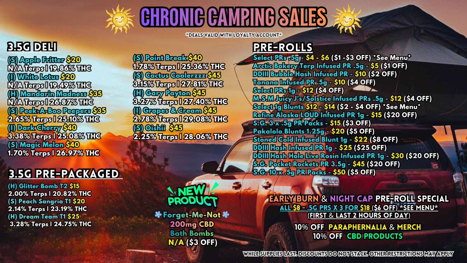 Scorpion Grass - South Anchorage CHRONIC CAMPING SALES! FLOWER & PREROLLS!
