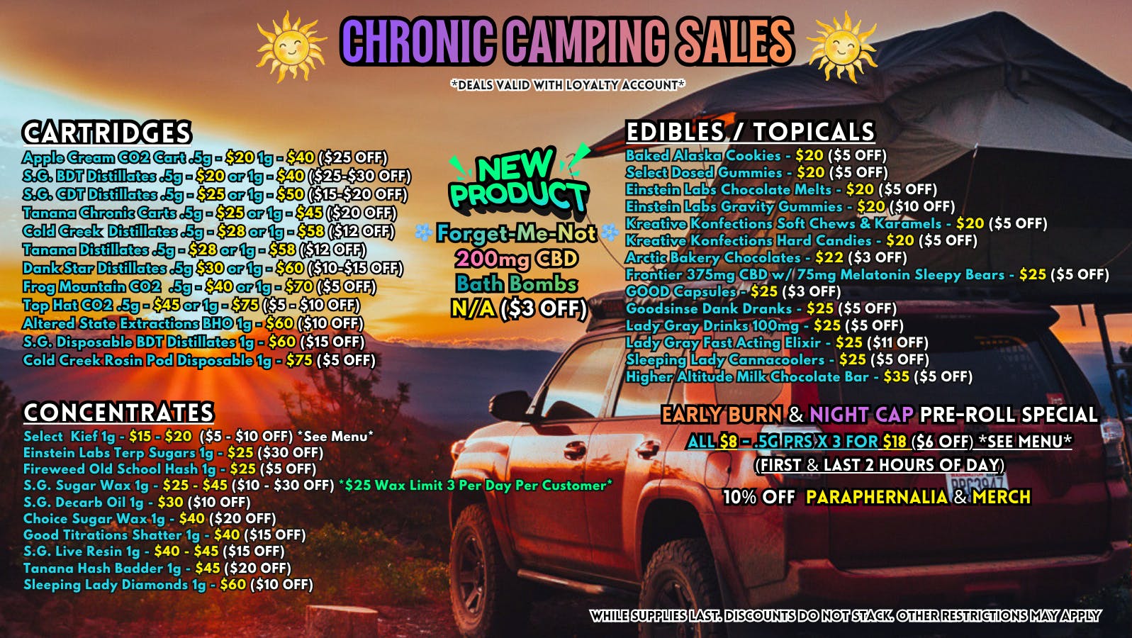 Scorpion Grass - South Anchorage CHRONIC CAMPING SALES! CARTS, DABS, & EDIBLES!