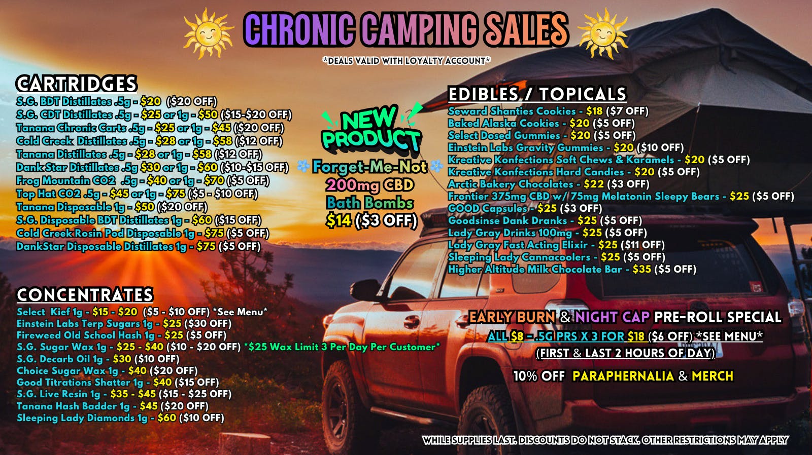 Scorpion Grass - South Anchorage CHRONIC CAMPING SALES! CARTS, DABS, & EDIBLES!