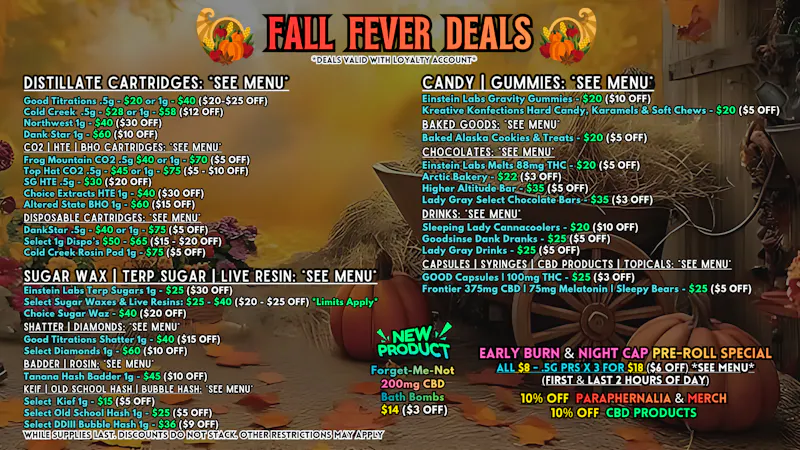 Scorpion Grass - South Anchorage FALL FEVER DEALS! CARTS, DABS & EDIBLES