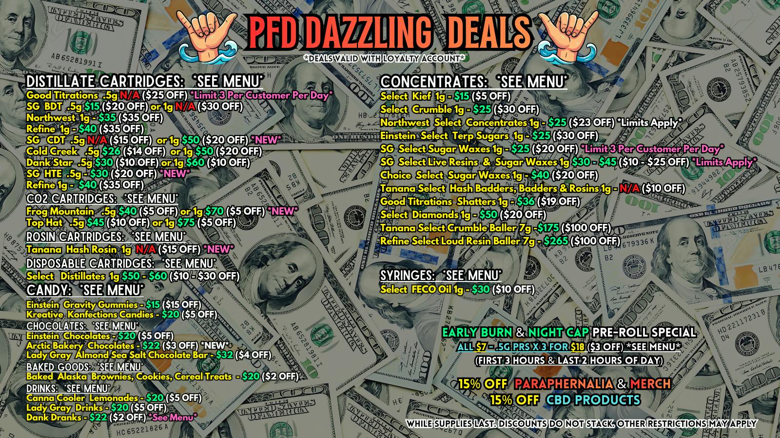 Scorpion Grass PFD DAZZLING DEALS! Carts, Dabs, and Edibles!