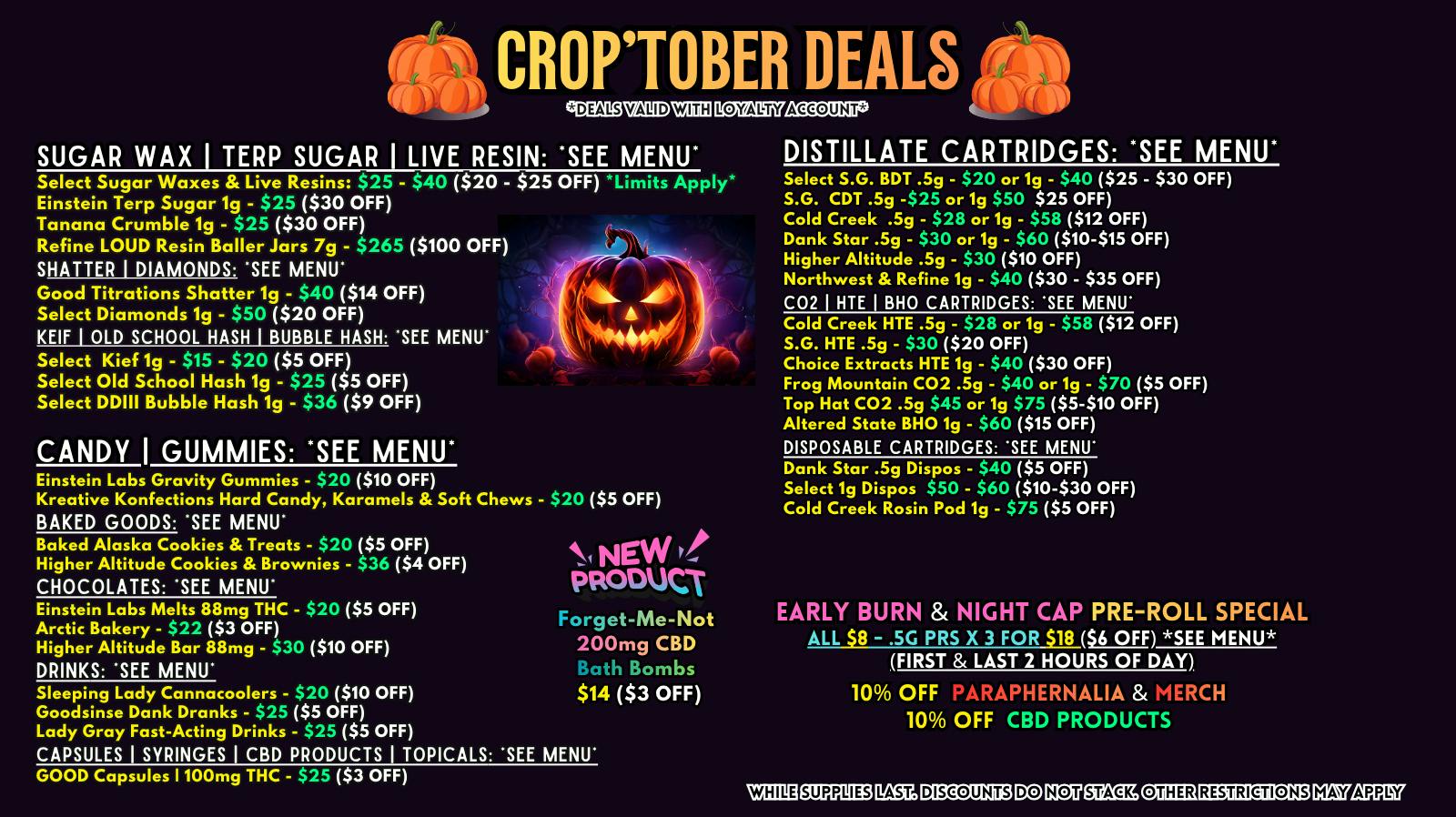 Scorpion Grass - South Anchorage CROP’TOBER DEALS! CARTS, DABS & EDIBLES