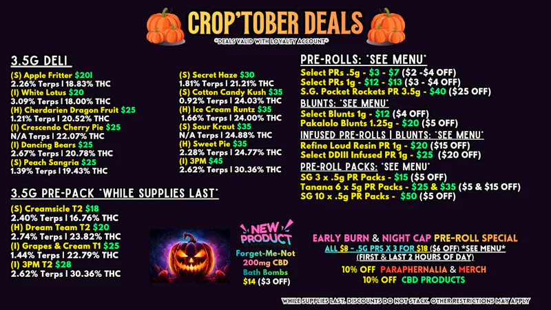 Scorpion Grass - South Anchorage CROP’TOBER DEALS! FLOWER & PREROLLS