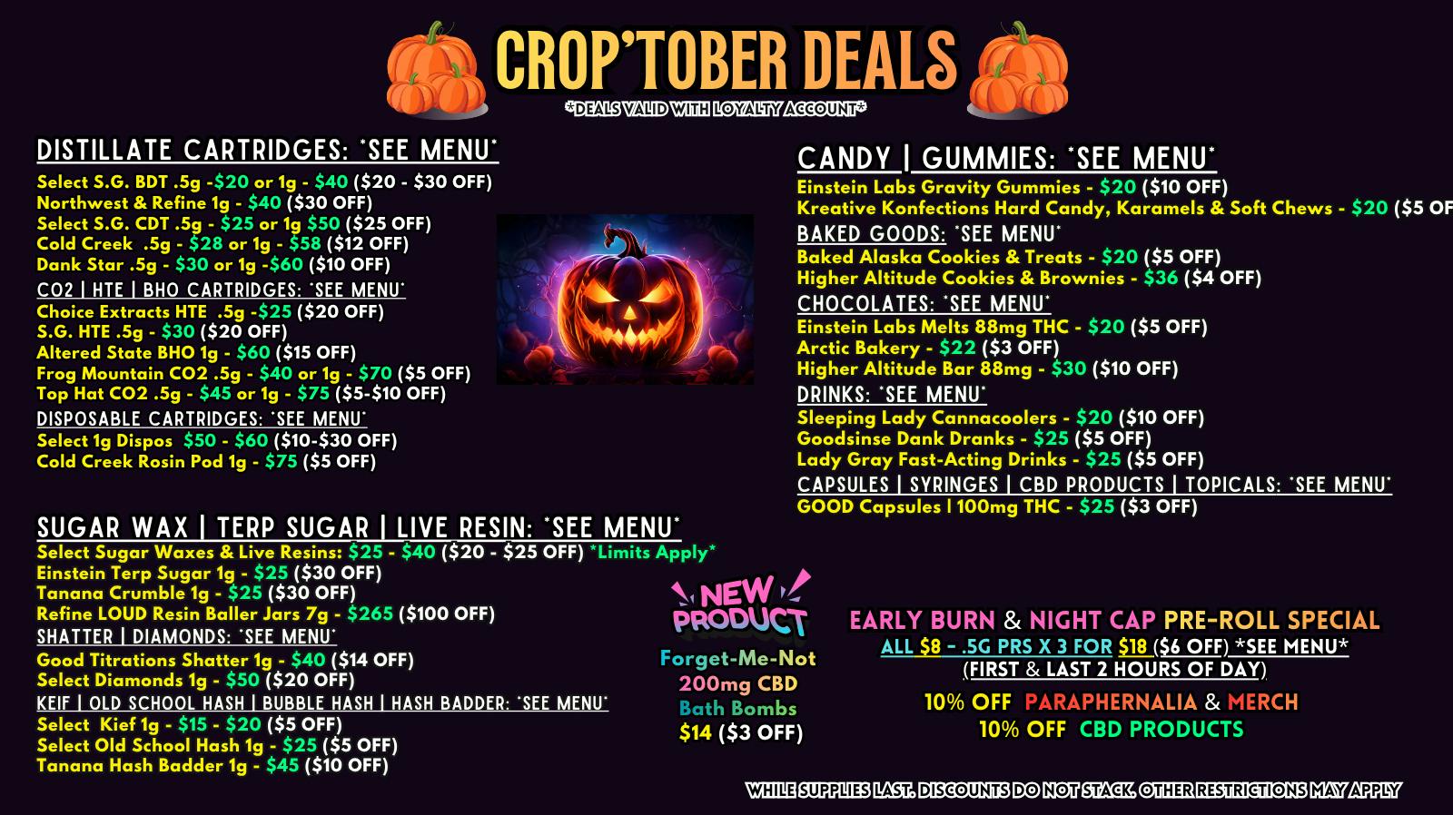 Scorpion Grass - South Anchorage CROP’TOBER DEALS! CARTS, DABS & EDIBLES