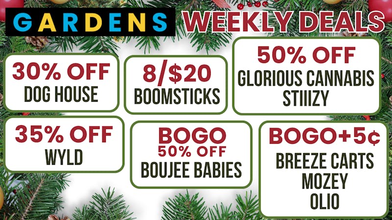 Courtside Gardens December 18th - 25th Weekly Deals