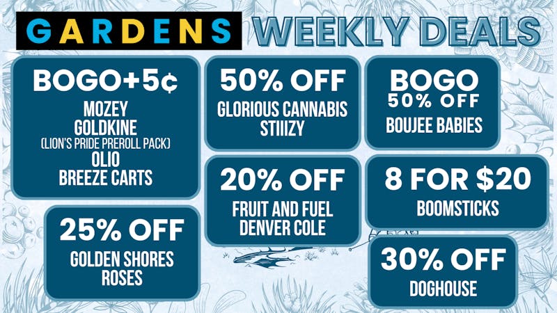 Urban Gardens Weekly Deals January 1st - January 8th