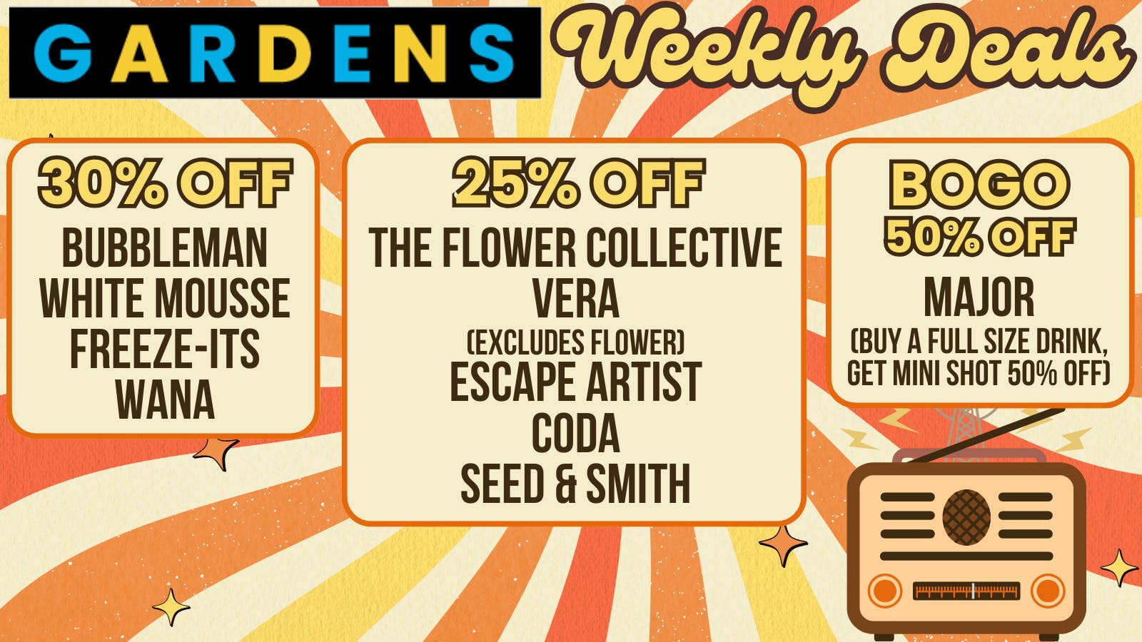 Stadium Gardens Weekly Deals January 8th - 15th