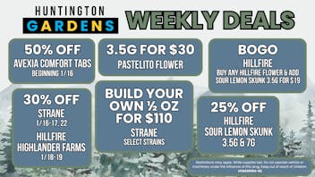 Huntington Gardens Weekly Deals January 15th - 22nd