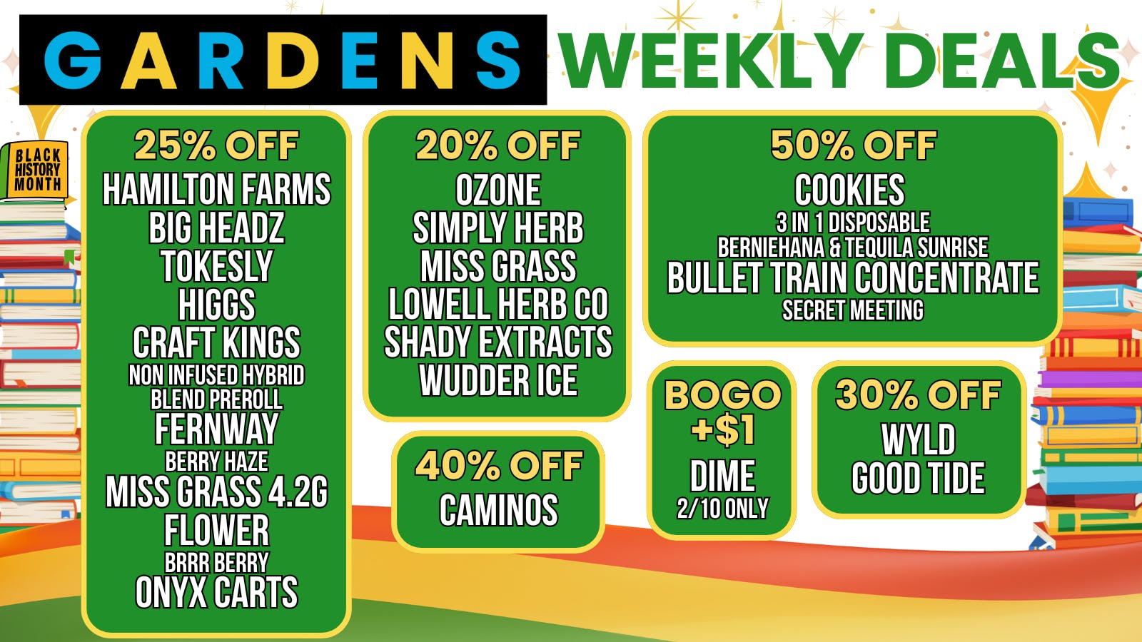 Garfield Gardens Dispensary Weekly Deals February 5th - February 12th