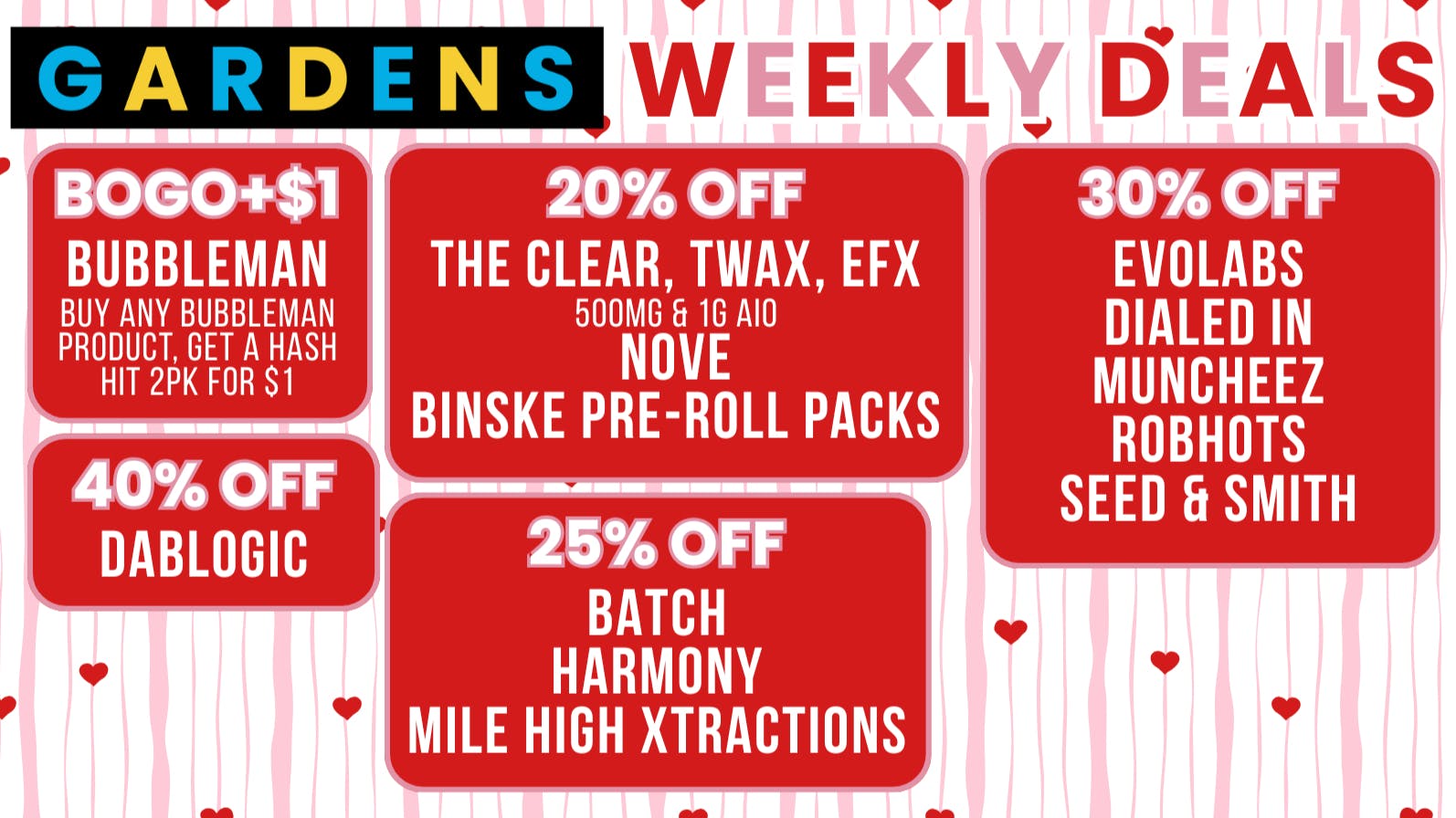 Twin Peaks Dispensary Weekly Deals February 12th - February 19th