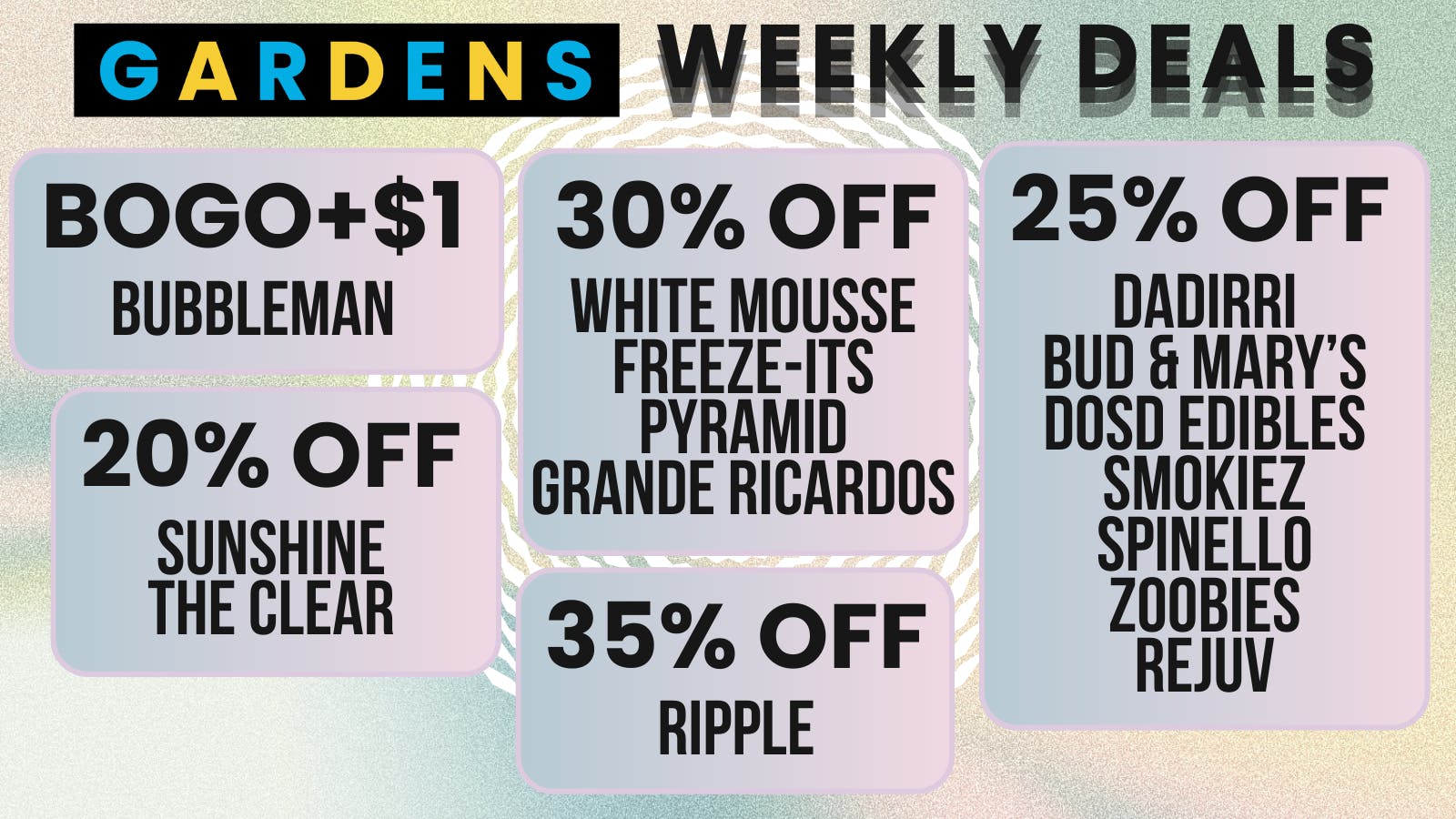 Park Hill Gardens Weekly Deals February 19th - February 26th