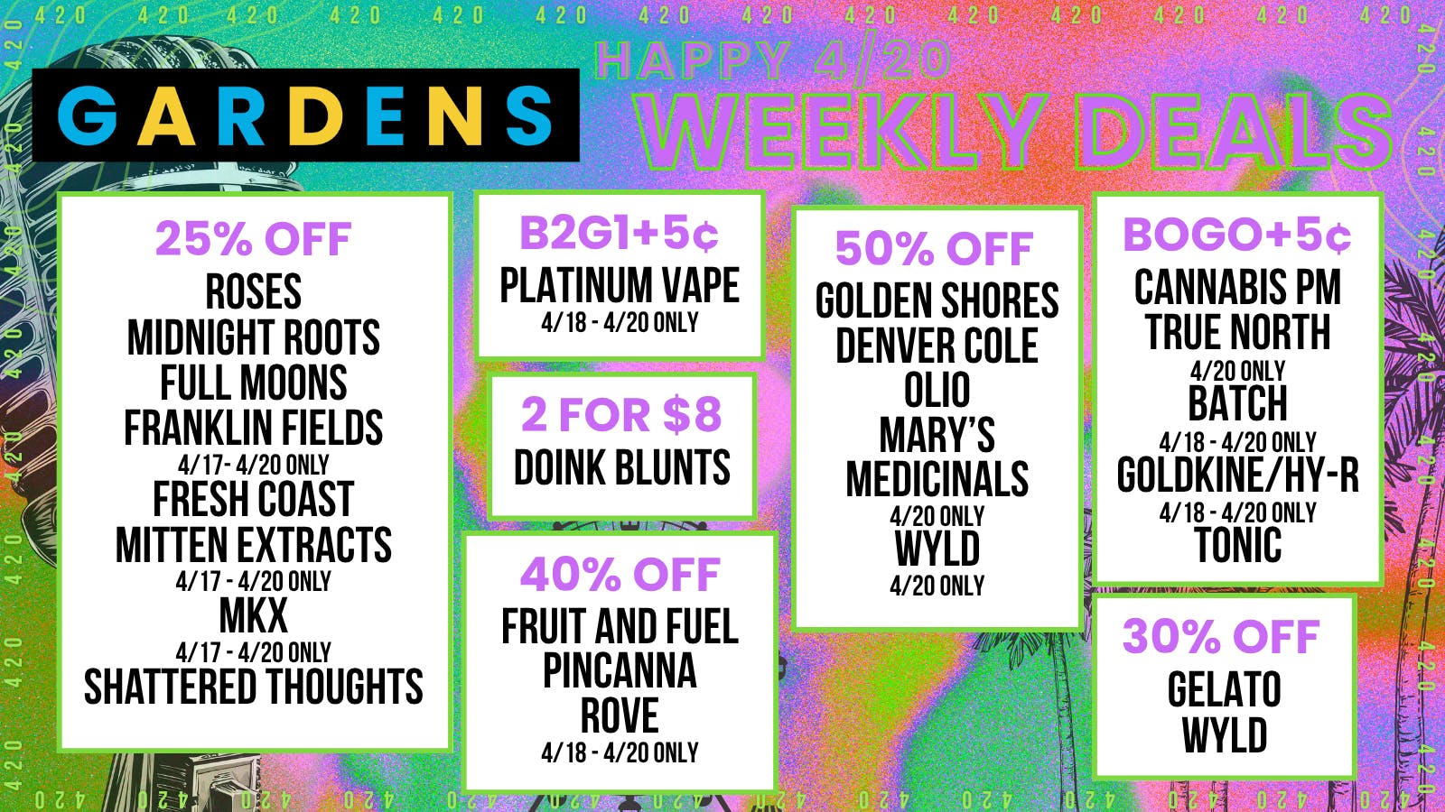 Courtside Gardens Weekly Deals April 16th - April 23rd