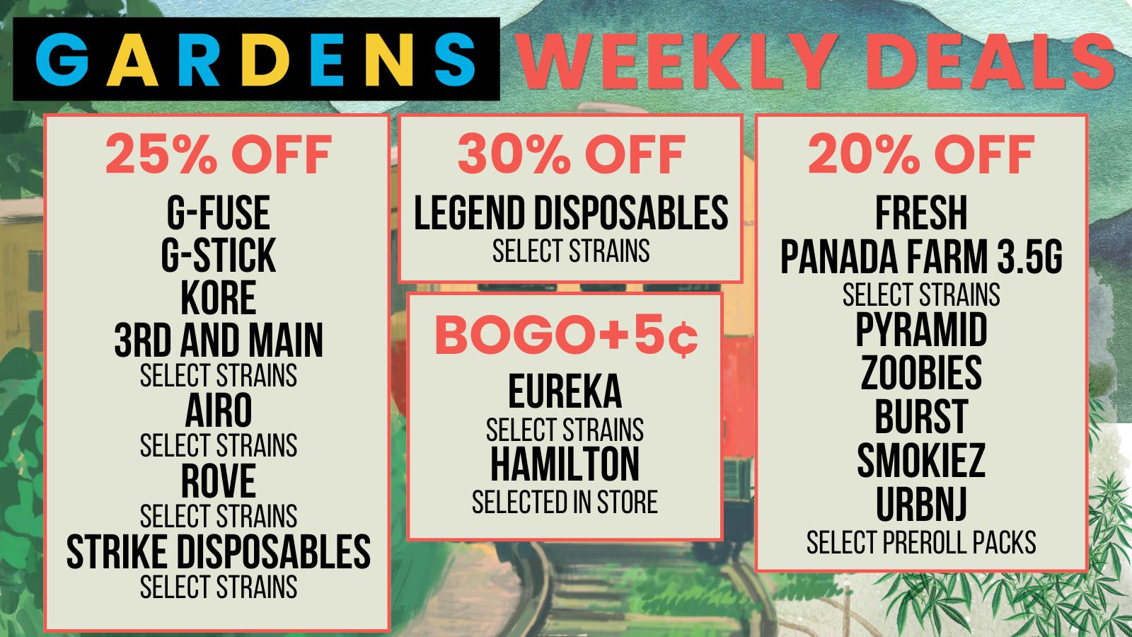 Garfield Gardens Dispensary Weekly Deals May 7th - 14th