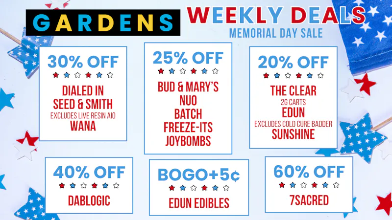 Twin Peaks Dispensary Weekly Deals May 21st - 28th