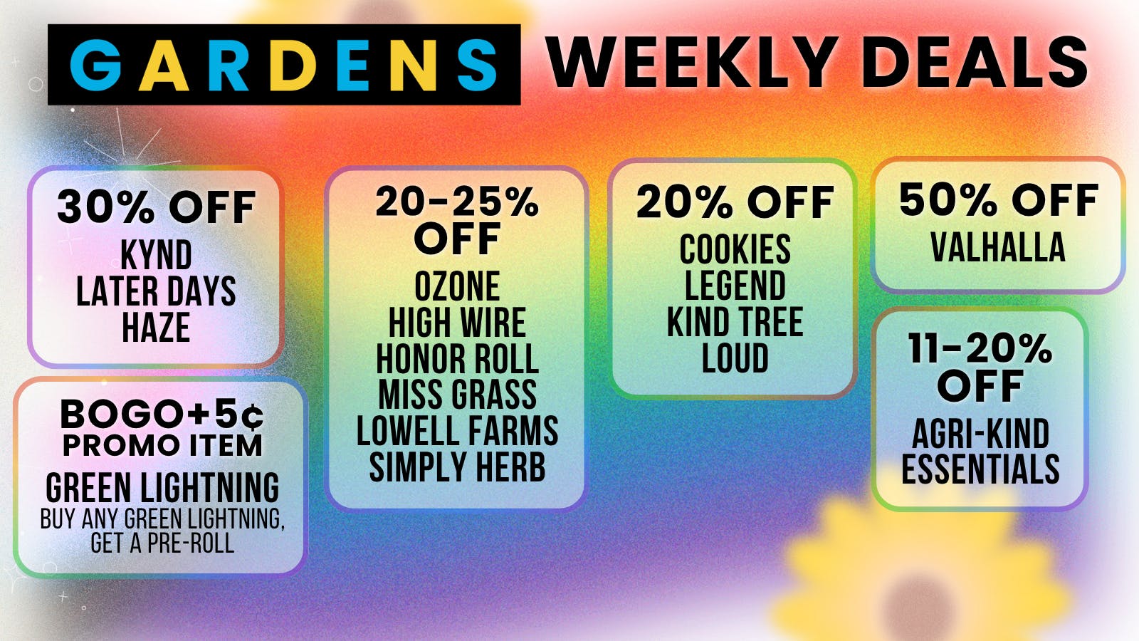 Garfield Gardens Dispensary Weekly Deals 6/11 - 6/18