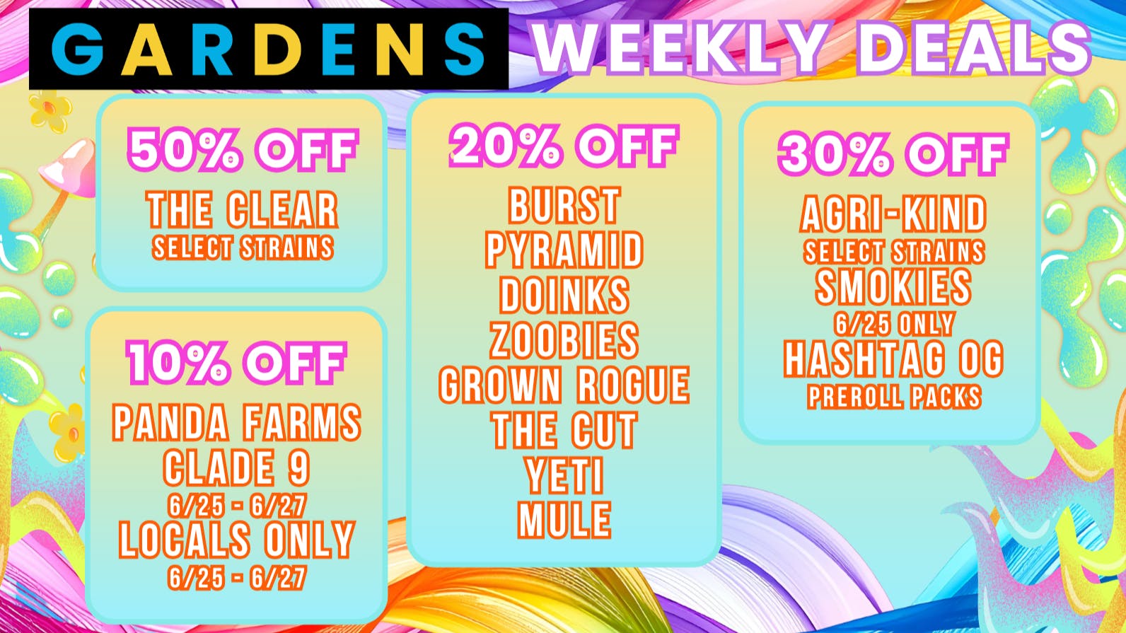 Garfield Gardens Dispensary Weekly Deals 6/25 - 7/2