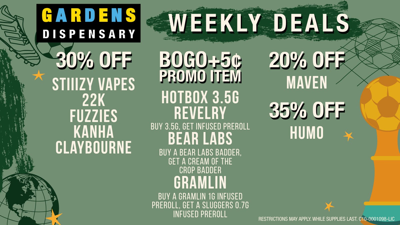 GARDENS DISPENSARY RELEAF ON VINE Weekly Deals 7/16 - 7/23