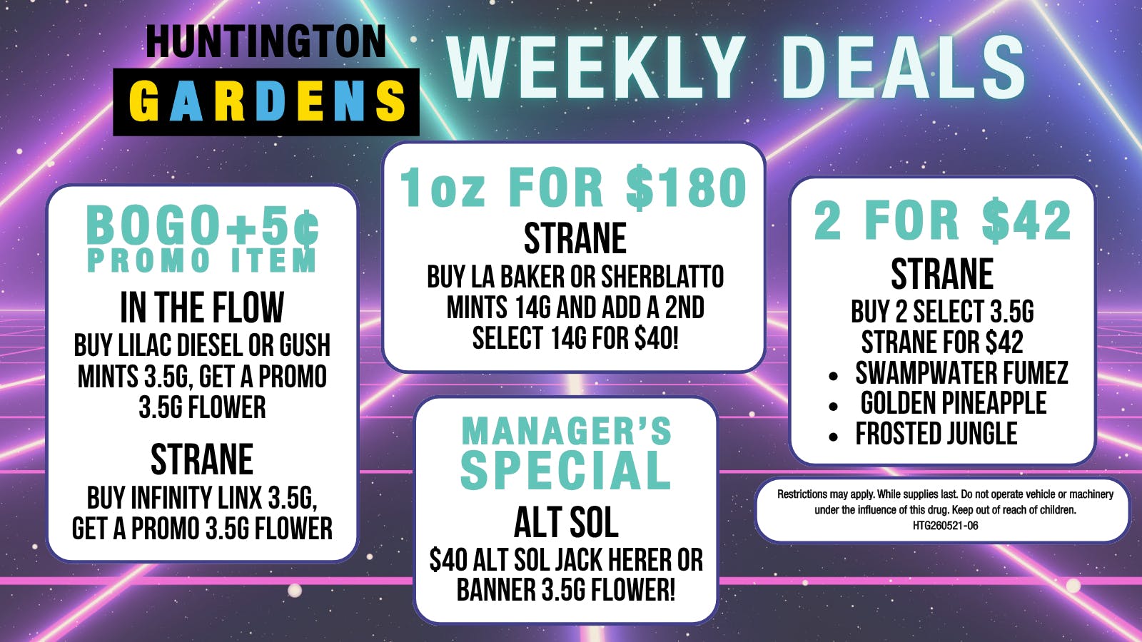 Huntington Gardens Weekly Deals 7/23 - 7/30