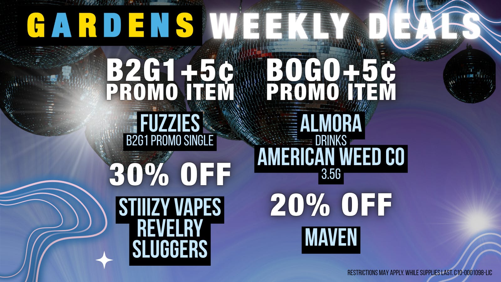 GARDENS DISPENSARY RELEAF ON VINE Weekly Deals 8/6 - 8/13