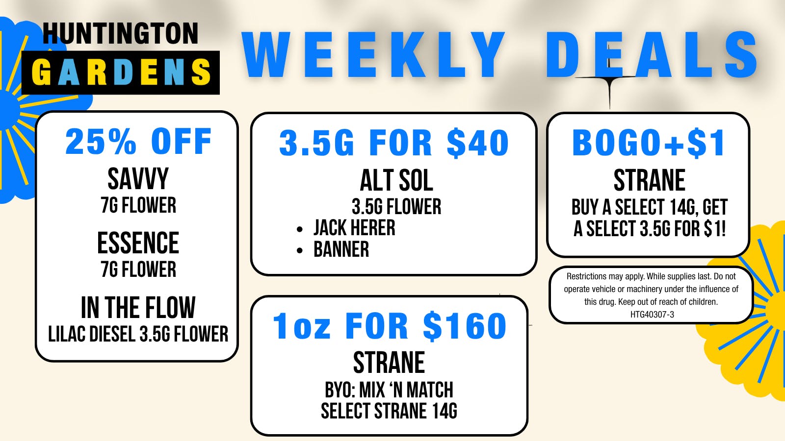 Huntington Gardens Weekly Deals 8/6 - 8/13