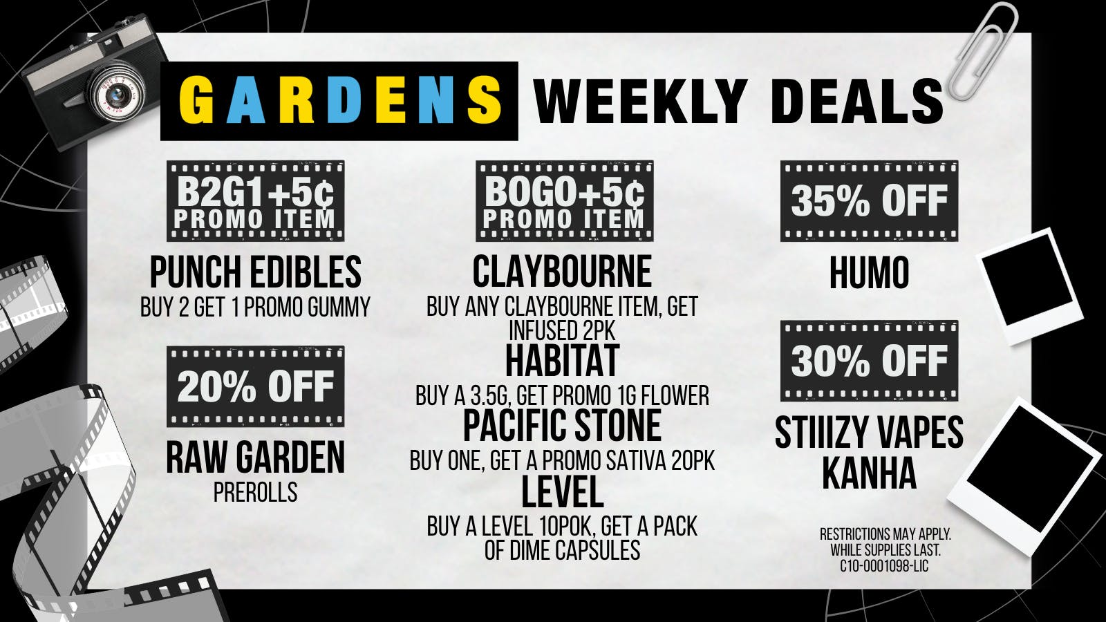 GARDENS DISPENSARY RELEAF ON VINE Weekly Deals 8/13 - 8/20