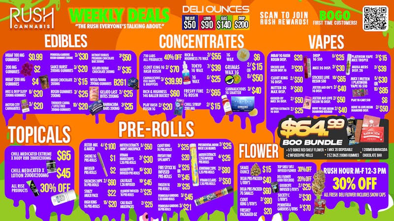 Rush Cannabis - Saline 🔥 Weekly Rush Deals – Boo Bundle & Spooky Savings