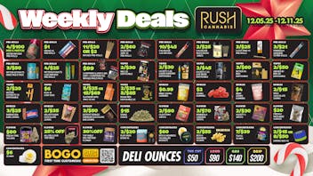 Rush Cannabis Rush Weekly Deals Drop: Big Savings All Week Long