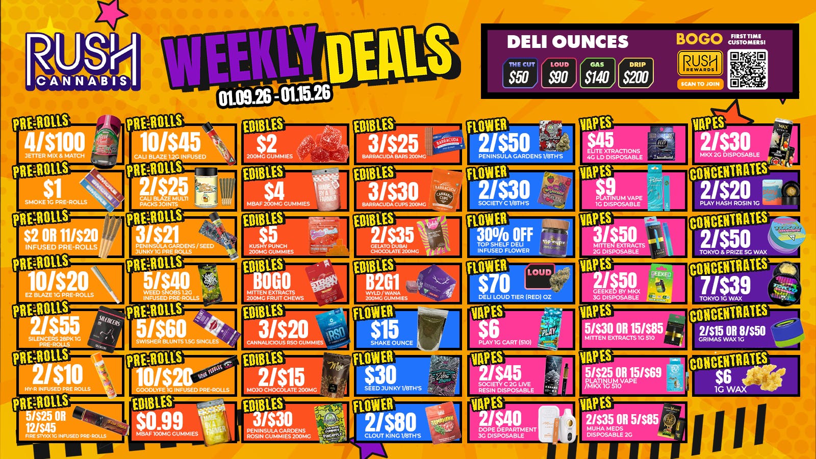 Rush Cannabis - Saline Rush Weekly Deals Packed With Big Savings Inside🔥