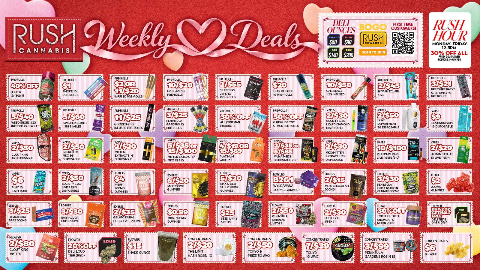 Rush Cannabis - Oxford Rush Cannabis Valentine Weekly Deals Event